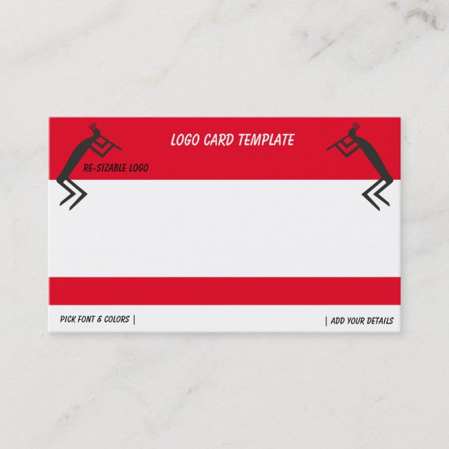 Carte de visite de logo Abstrait Black Kokopelli (Devant)