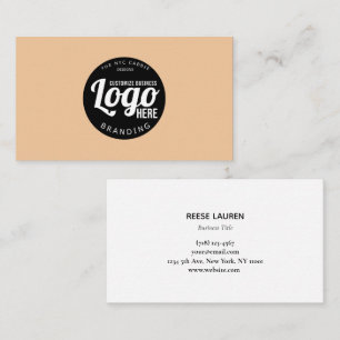 Carte de visite de logo beige