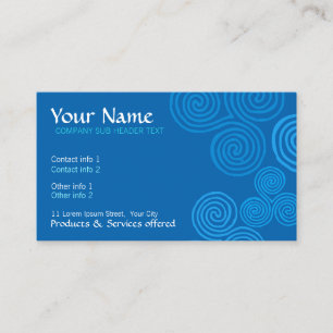 Carte de visite de logo Celtic Blue Curl