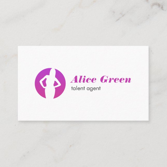 Carte de visite de logo d'agent de talent (Devant)
