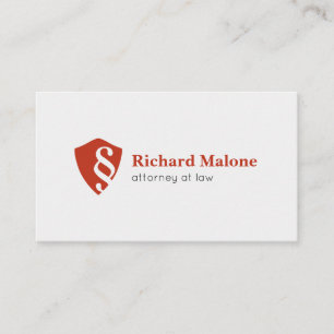 Carte de visite de logo de bouclier d'avocat