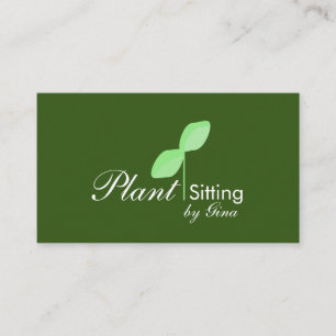 Carte de visite de logo de plante assise à feuille