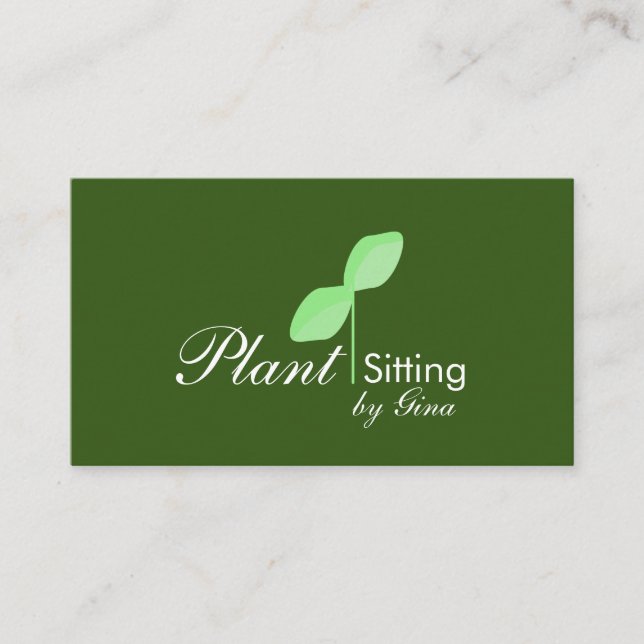 Carte de visite de logo de plante assise à feuille (Devant)