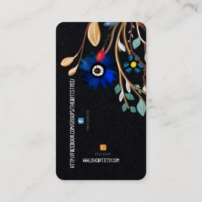 CARTE DE VISITE DE LOGO FACEBOOK ET ETSY FACEBOOK (Dos)