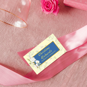 Carte de visite de logo Floral Rose blanche modern