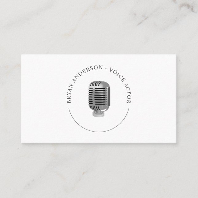 Carte de visite de logo Microphone rétro (Devant)