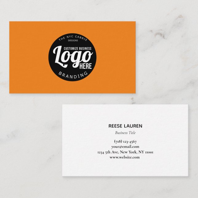 Carte de visite de logo orange (Devant / Derrière)