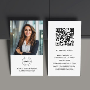 Carte de visite de logo photo personnalisé minimal