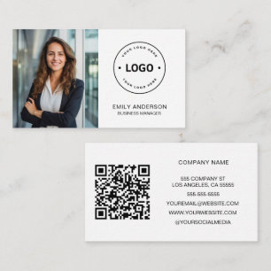 Carte de visite de logo photo personnalisé minimal