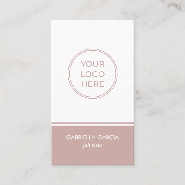 Carte de visite de logo QR à balayage rose Dusty (Devant)