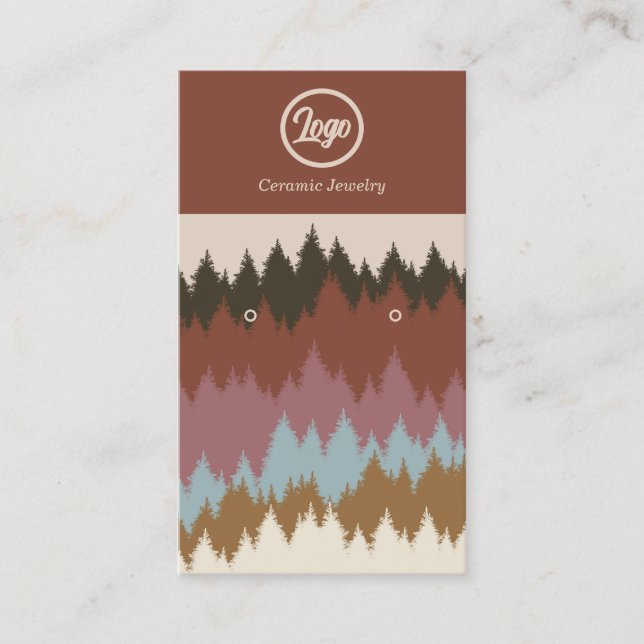 Carte de visite de logo Retro Forest Earring (Devant)