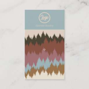 Carte de visite de logo Retro Forest Pin