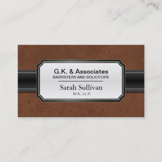 Carte de visite de loi - mandataire élégante noire