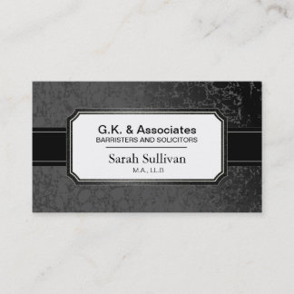 Carte de visite de loi - mandataire élégante noire