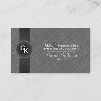 Carte de visite de loi - monogramme noir gris