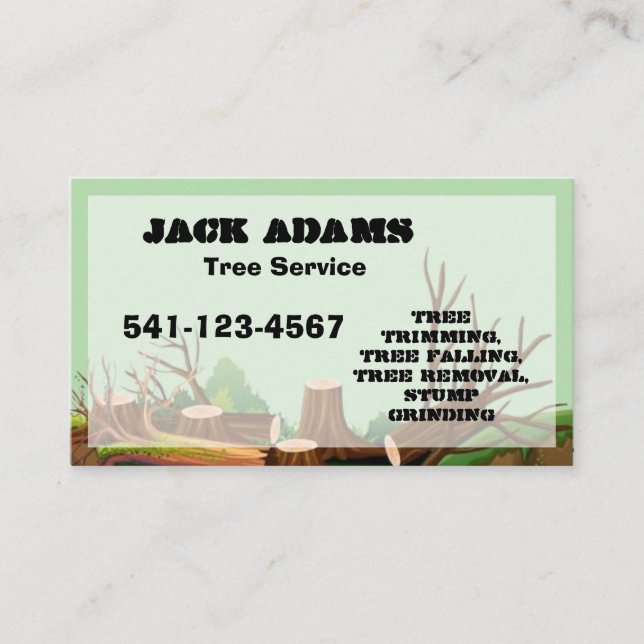 Carte de visite de Lumberjack Tree Service (Devant)