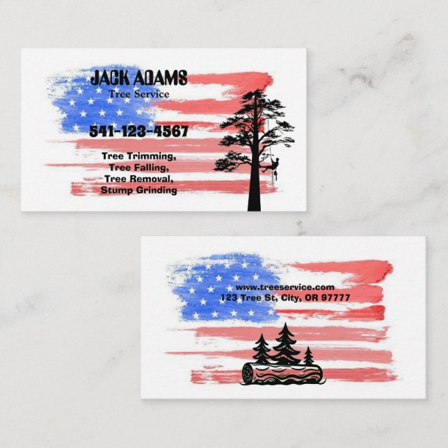 Carte de visite de Lumberjack Tree Service (Devant / Derrière)