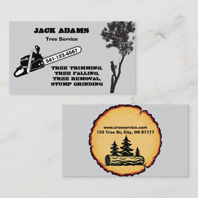 Carte de visite de Lumberjack Tree Service (Devant / Derrière)