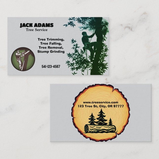 Carte de visite de Lumberjack Tree Service (Devant / Derrière)