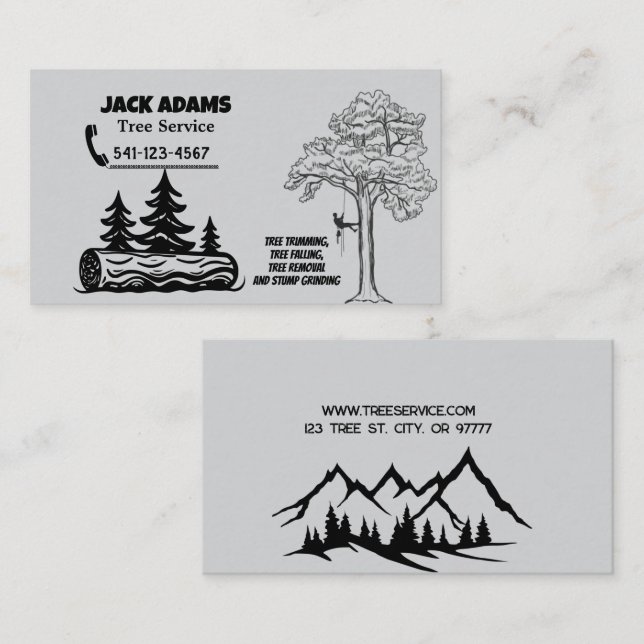 Carte de visite de Lumberjack Tree Service (Devant / Derrière)