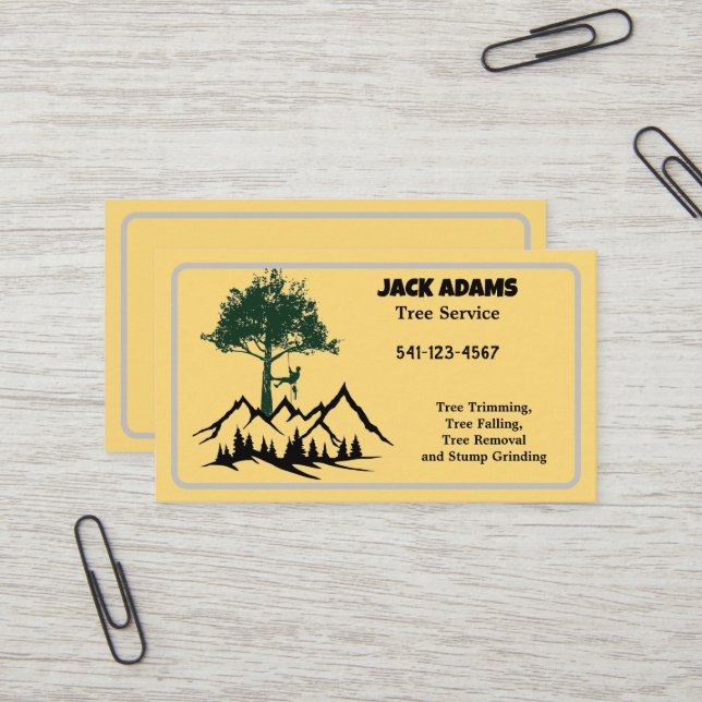 Carte de visite de Lumberjack Tree Service (Devant/Arrière en situation)