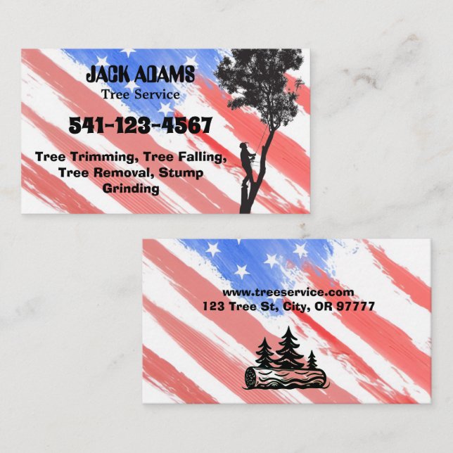 Carte de visite de Lumberjack Tree Service (Devant / Derrière)