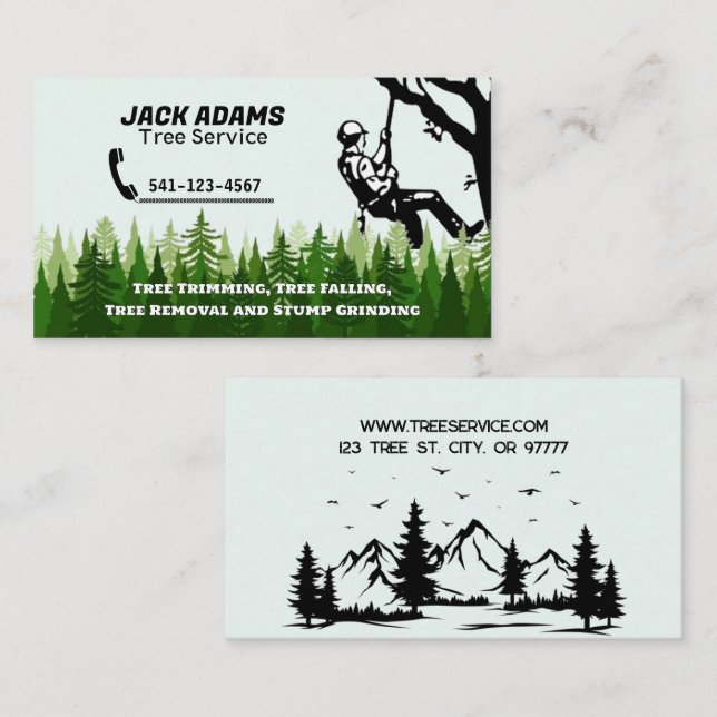 Carte de visite de Lumberjack Tree Service (Devant / Derrière)