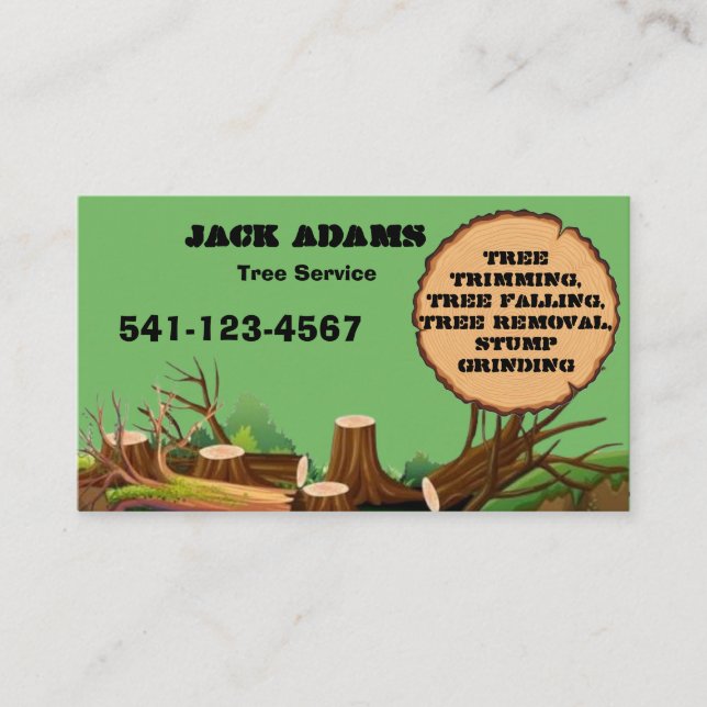 Carte de visite de Lumberjack Tree Service (Devant)