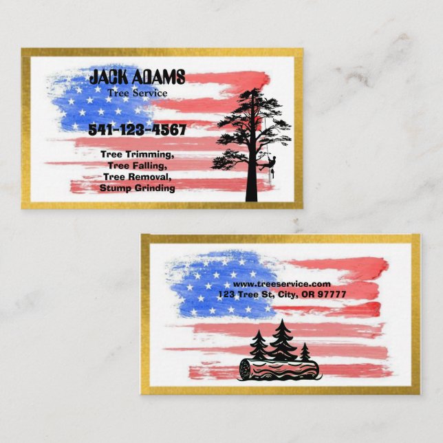 Carte de visite de Lumberjack Tree Service (Devant / Derrière)
