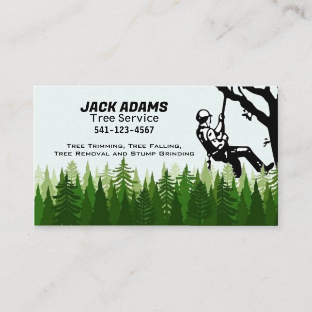 Carte de visite de Lumberjack Tree Service (Devant)