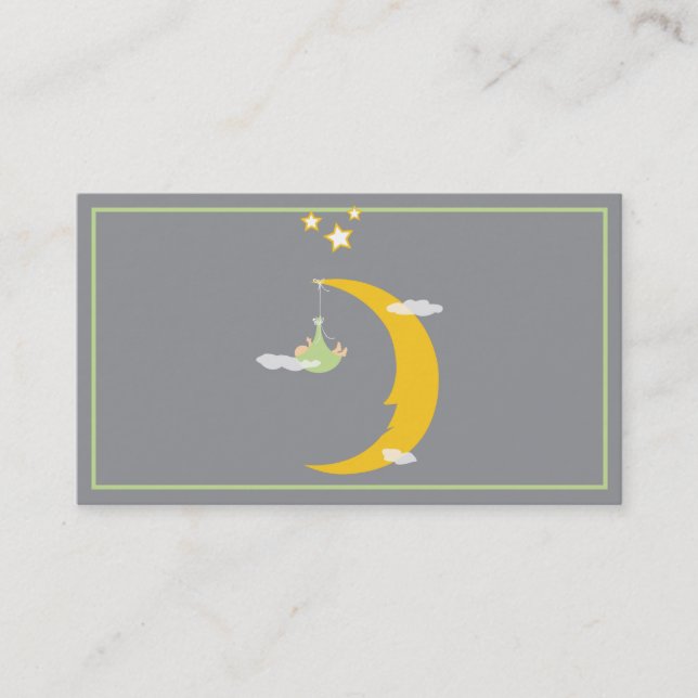 Carte de visite de lune et d'étoiles (Devant)