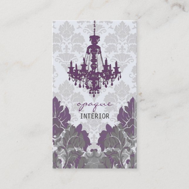 Carte de visite de lustre de damassé (pourpre) (Devant)