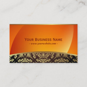 Carte de visite de luxe Abstrait Orange & Gold Dam