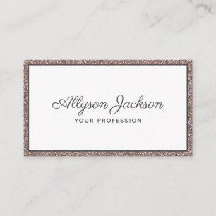 Carte de visite de luxe en script avec paillettes 