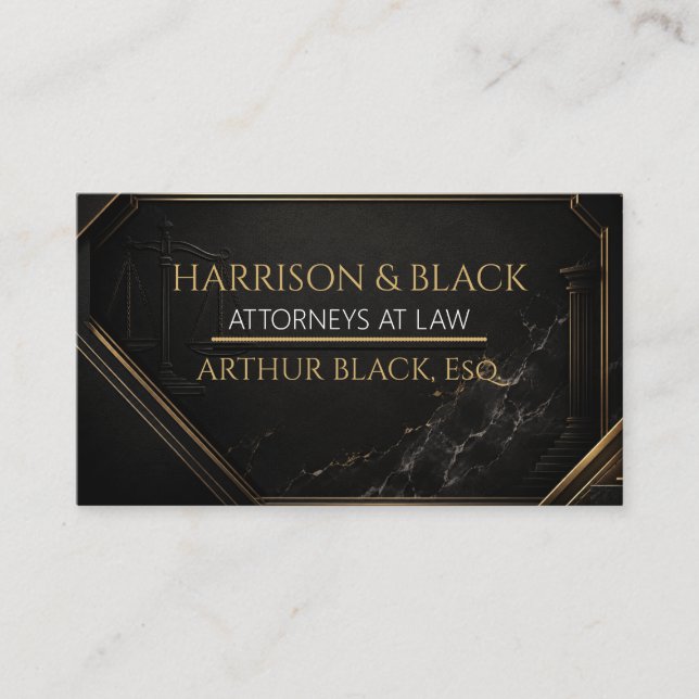 Carte de visite de luxe pour avocat. (Devant)