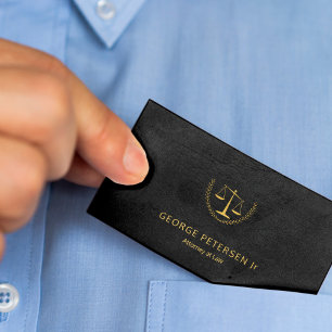 Carte De Visite de luxe pour avocat effet cuir noir et écriture do