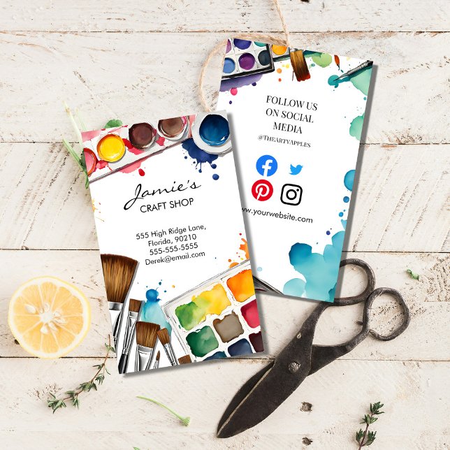Carte de visite de magasin d'artisanat | Studio de (Créateur téléchargé)