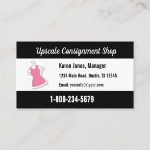 Carte de visite de magasin de consignation avec lo