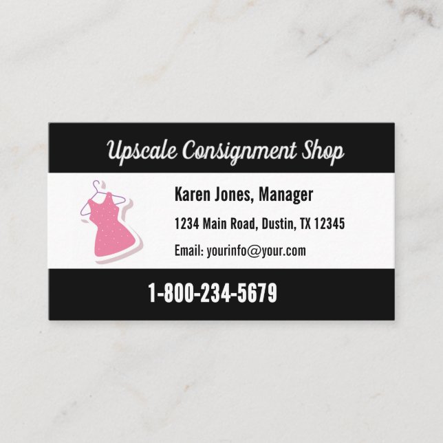 Carte de visite de magasin de consignation avec lo (Devant)
