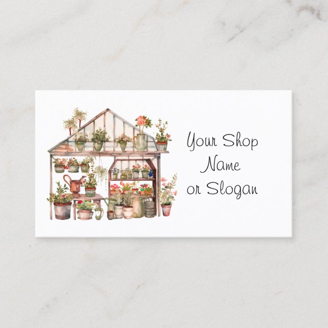 Carte de visite de magasin de fleurs de serre (Devant)