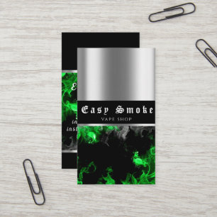 Carte de visite de magasin de vapotage avec fumée 