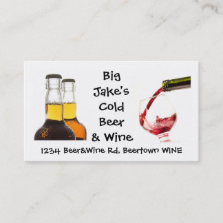 Carte de visite de magasin de vins et de