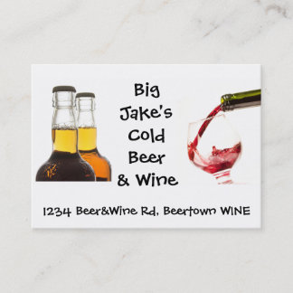Carte de visite de magasin de vins et de