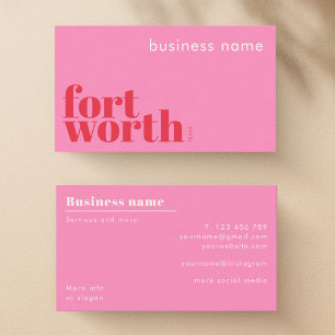 Carte de visite de magasin d'entreprise Fort Worth