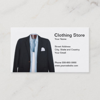 Carte de visite de magasin d'habillement