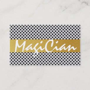 Carte de visite de magicien à motif diamant