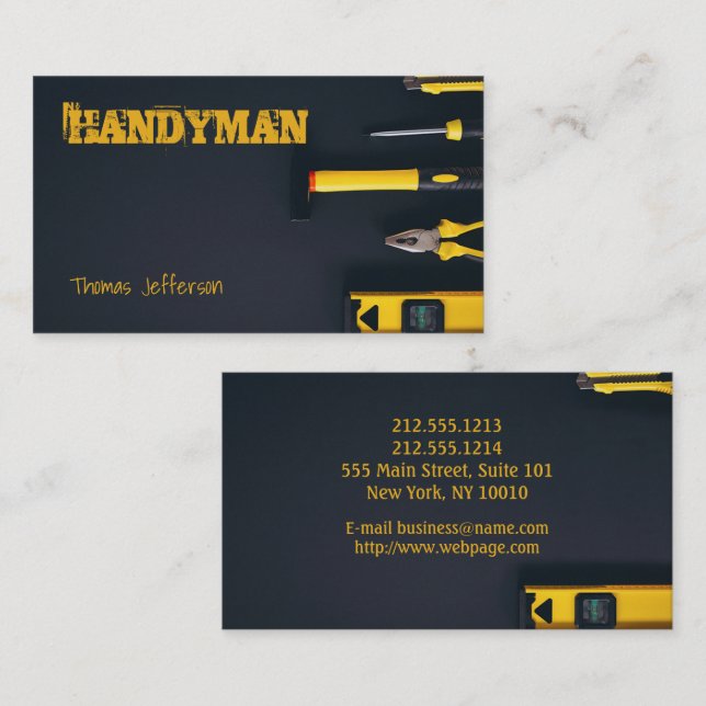 Carte de visite de maintenance Handyman (Devant / Derrière)