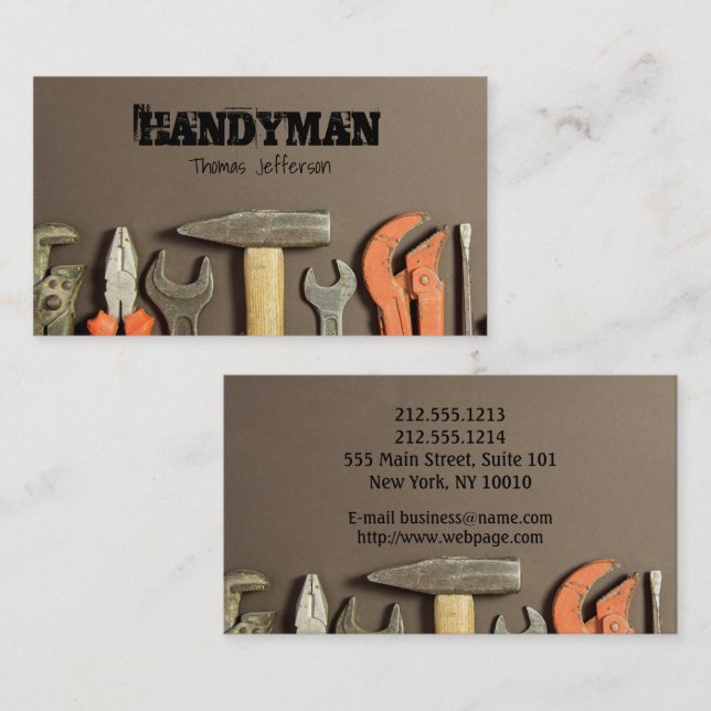 Carte de visite de maintenance Handyman (Devant / Derrière)
