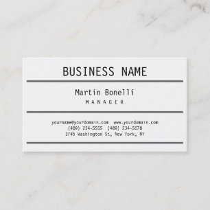 Carte de visite de manager gris blanc noir tendanc