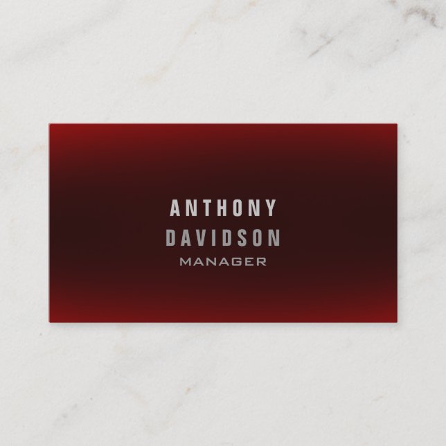 Carte de visite de manager rouge classe profession (Devant)